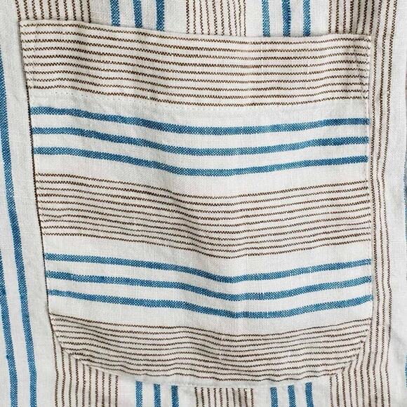 J Jill Love Linen Dress Women’s Large L Gray Blue Striped Geometric Sleeveless - Picture 4 of 10